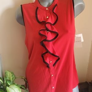 Carmen Marc Valvo Dress Tank Red and Black NWT